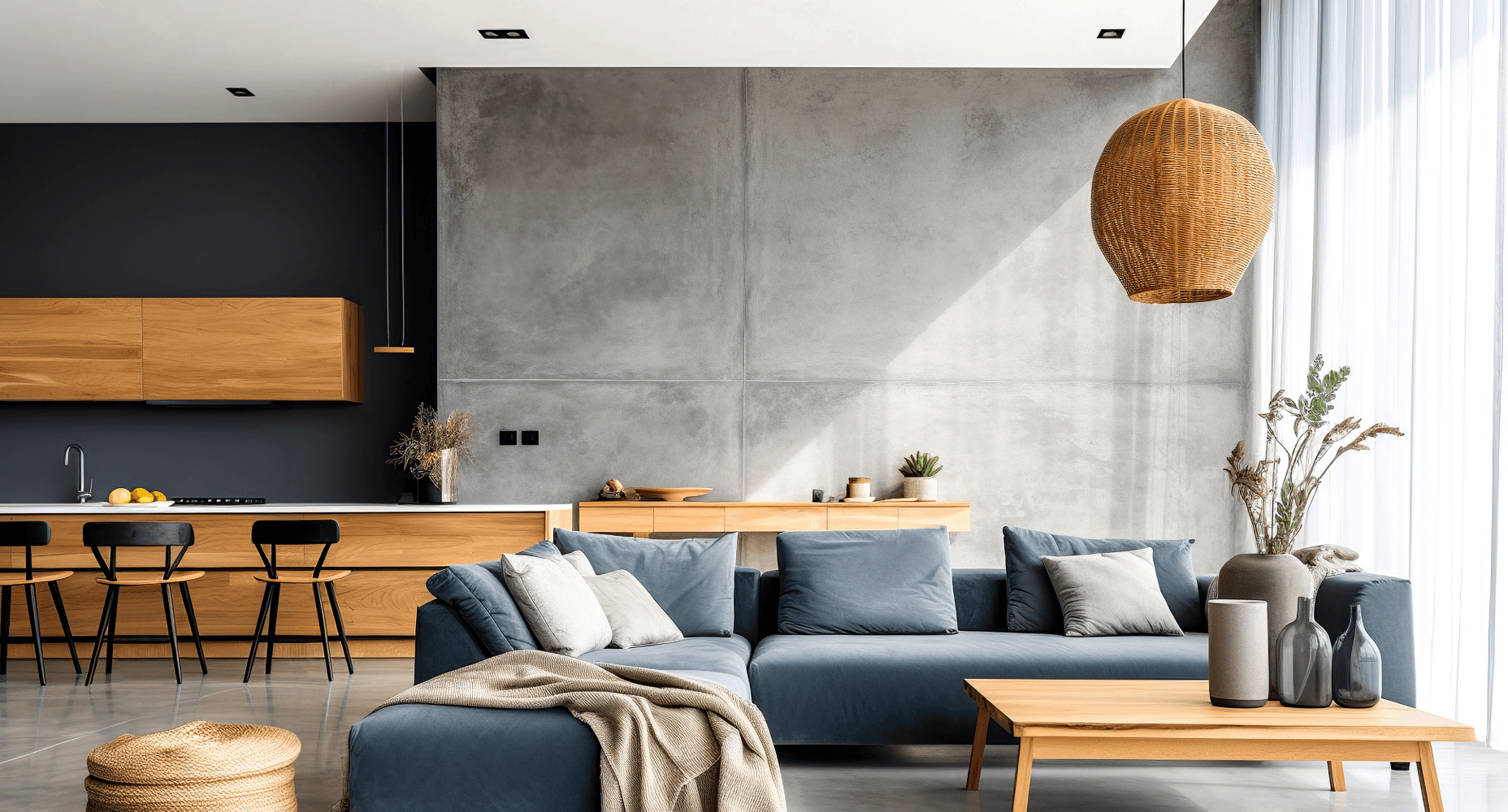 Modern concrete home interior by NZ Concrete Group